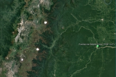 Satellite image of the Napo basin at the Francisco de Orellana outlet.