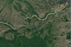 Satellite image of the Orinoco basin at the Ciudad Bolivar outlet.